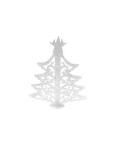 Marque-place arbre de Noël - blanc