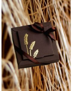 Boîtes à dragées Nina PM Communion - chocolat avec épis or