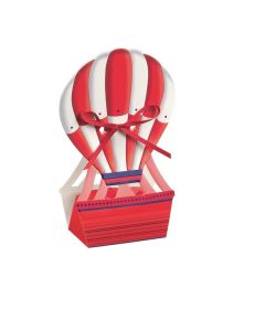 10 Boîtes à dragées montgolfière rouge et blanche