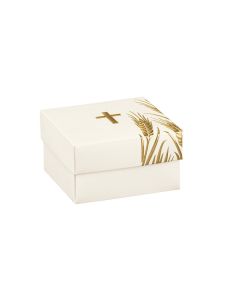 10 Boîtes à dragées croix or et blanc