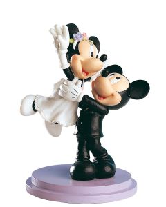 Sujet mariés Mickey et Minnie sautant en l'air