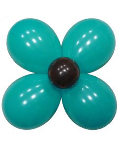 ballon fleur turquoise et chocolat