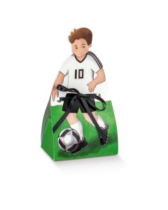 10 Boîtes à dragées footballeur maillot blanc