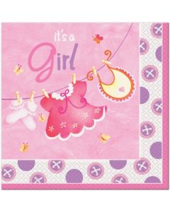 16 Serviettes Baby-Shower it's a girl
