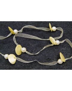 Guirlande de table - Pastille et perle - ivoire
