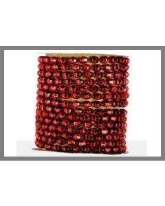 Guirlande de perle carrée de coloris rouge pour vos décorations de table