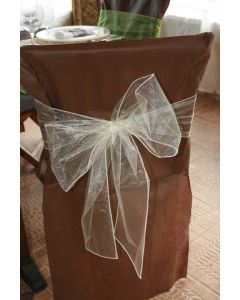 Noeuds en organza pour housses de chaises - x10