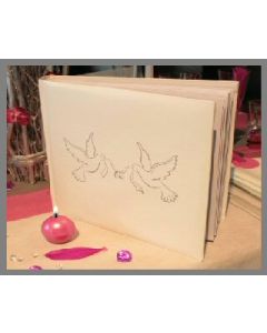 livre or mariage colombes blanc