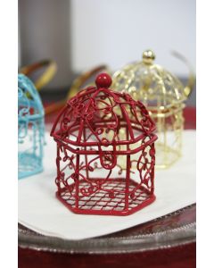 Cage en métal - bordeaux - 5,5 cm