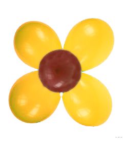 Kit fleur  5 ballons jaunes et 1 ballon  marron