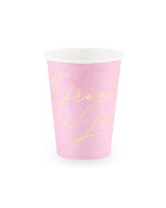 Gobelet en carton Drunk In Love Rose et Or