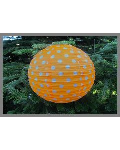 Lampion pois - orange - 25 cm