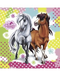Lot 20 serviettes anniversaire cheval "Charming Horses"