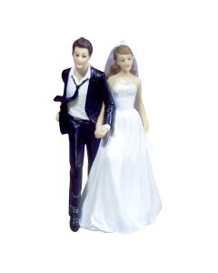 Figurine mariés cravate au vent 