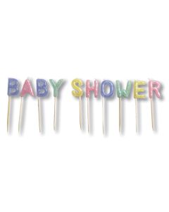 Bougies baby-shower sur piques