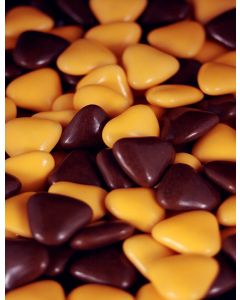 Dragées petits cœurs - chocolat / orange
