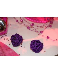 Assortiment boules en rotin - violet