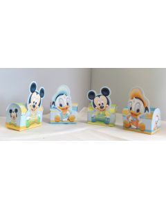 10 boites à dragées Mickey et Donald baby 7 cm x 10 cm x 4 cm 