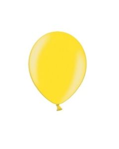 100 ballons jaunes citron métalliques
