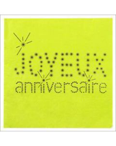 Lot de 20 serviettes Joyeux anniversaire de couleur vert anis 